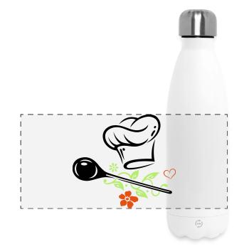 Cuillère en bois - Gourde isotherme panoramique 500 ml - blanc - Devant