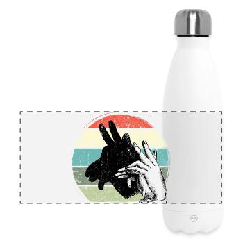 Giraffe Silhouette Retro Sunset - Panoramic Thermal Bottle 500 ml - white - Front