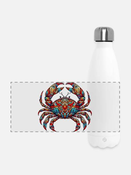 Krebs - Panorama Isolierflasche 500 ml - Weiß