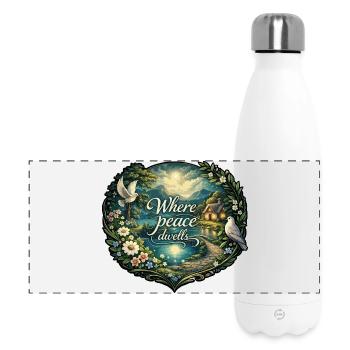 Là où réside la paix - Gourde isotherme panoramique 500 ml - blanc - Devant