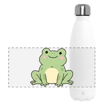 Cuddly Frog Green Charm Toad Frog Design - Panoramic Thermal Bottle 500 ml - white - Front