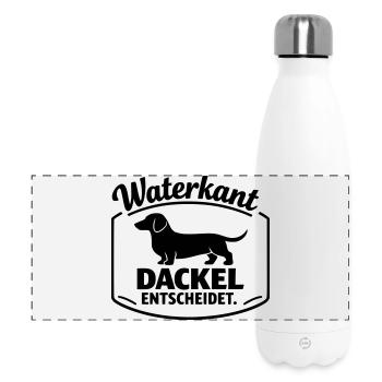 Waterkant Dackel entscheidet Badge - Panorama Isolierflasche 500 ml - Weiß - Vorne