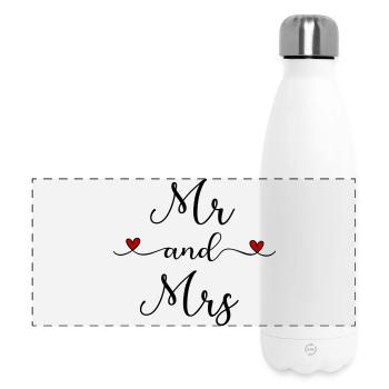 Mr and Mrs - Panorama Isolierflasche 500 ml - Weiß - Vorne