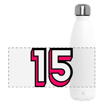 15. 15 ANS. 15e ANNIVERSAIRE. ANNIVERSAIRE 15 ANS. - Gourde isotherme panoramique 500 ml - blanc - Devant