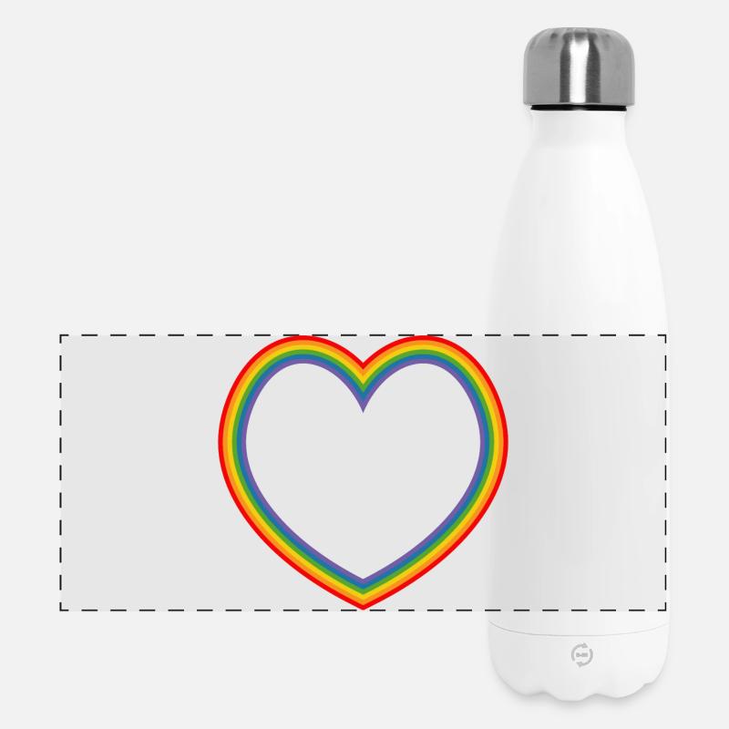 LGBT Regenbogen Herz lgbt csd tshirt - Panorama Isolierflasche 500 ml - Weiß