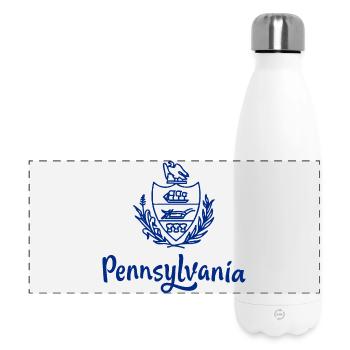 Zeigen Sie Farbe – Pennsylvania - Panorama Isolierflasche 500 ml - Weiß - Vorne