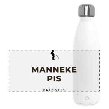 Manneken Piss Brussels - Panoramic Thermal Bottle 500 ml - white - Front