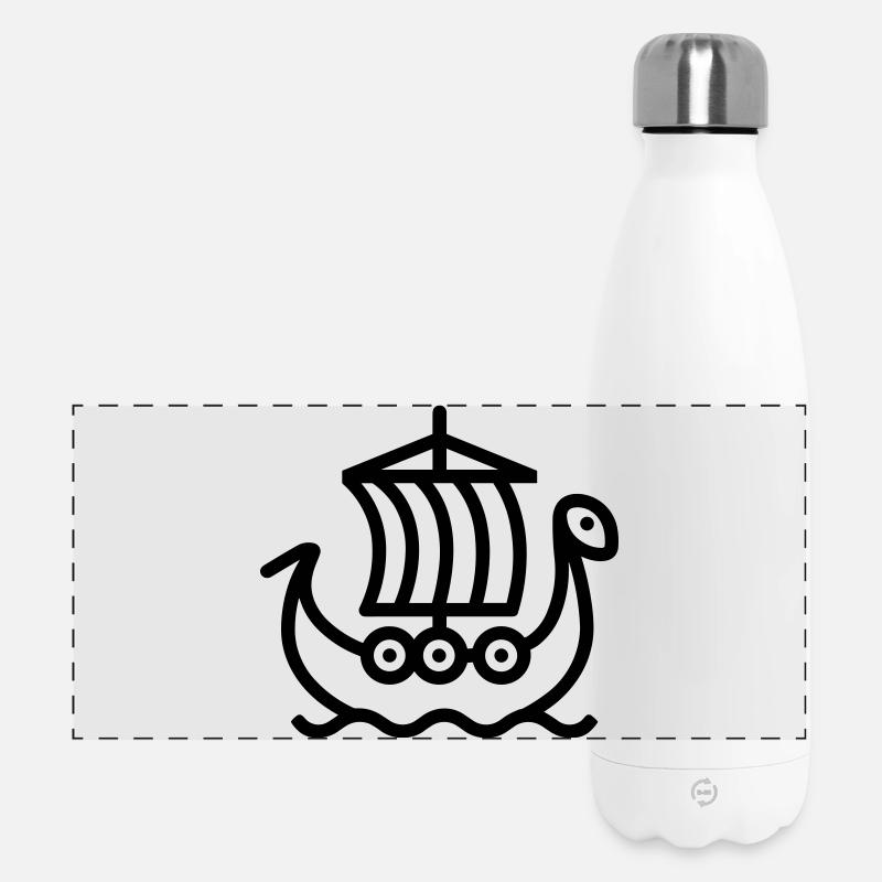Viking Ship - Panoramic Thermal Bottle 500 ml - white