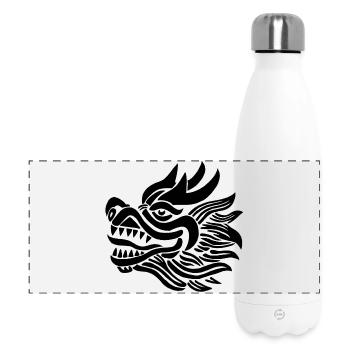Tête de dragon chinois (noir) - Gourde isotherme panoramique 500 ml - blanc - Devant
