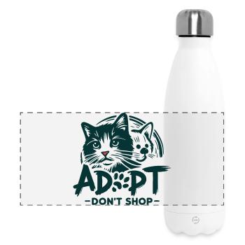 Adoptieren, nicht einkaufen 1 - Panorama Isolierflasche 500 ml - Weiß - Vorne