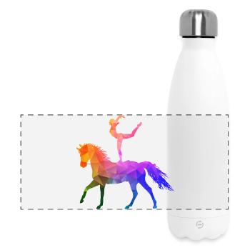 Voltigieren Akrobatik Reitsport Reiten Pferd bunt  - Panorama Isolierflasche 500 ml - Weiß - Vorne