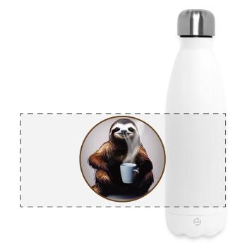 Paresseux au café - Gourde isotherme panoramique 500 ml - blanc - Devant