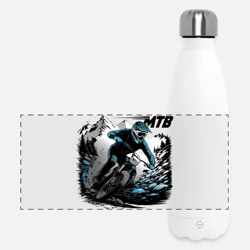 MTB Downhill - Panoramic Thermal Bottle 500 ml - white