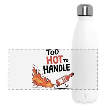 Trop chaud pour être manipulé - Gourde isotherme panoramique 500 ml - blanc - Devant