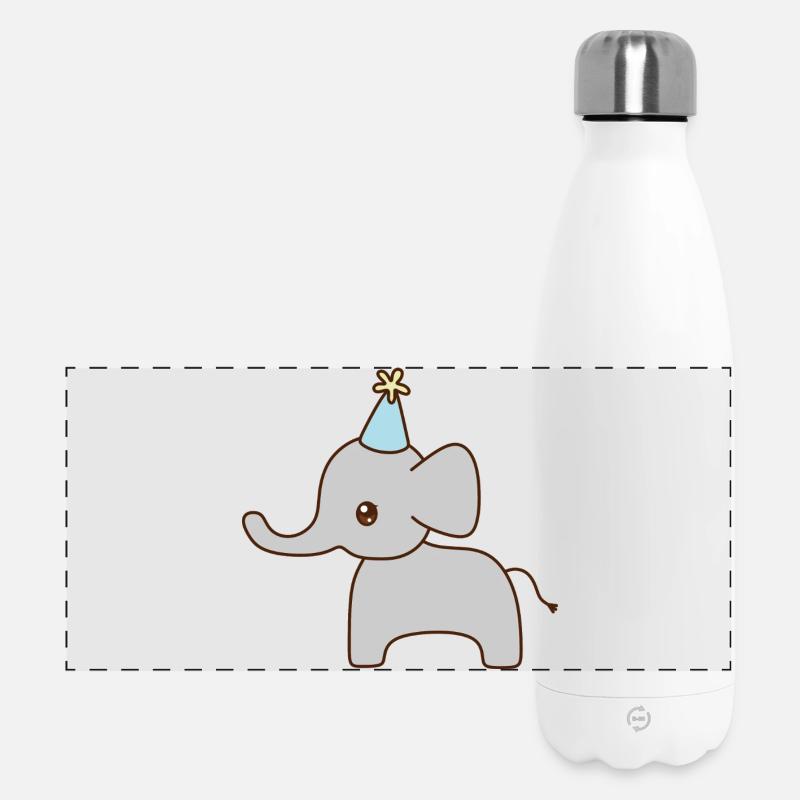 Elephant Party Hat - Panoramic Thermal Bottle 500 ml - white