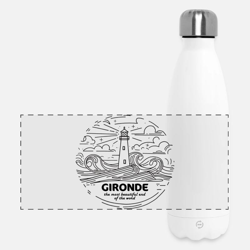 Tshirt Gironde Souvenir Voyage Vins Bordeaux Dune - Panoramic Thermal Bottle 500 ml - white
