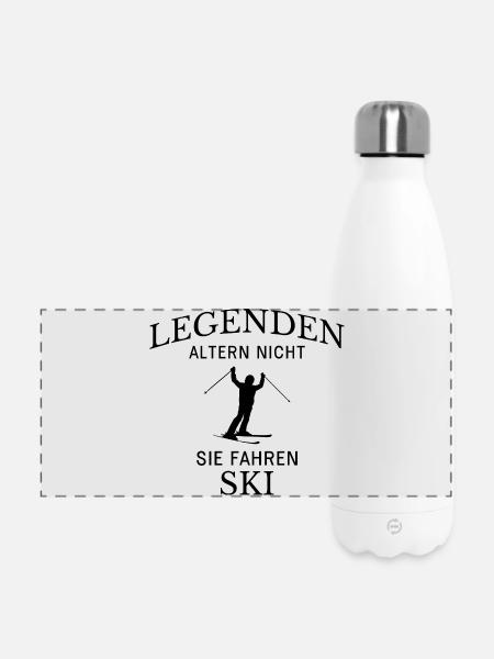 Legenden fahren Ski Skispruch - Panorama Isolierflasche 500 ml - Weiß