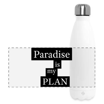 Paradise is my plan - Panorama Isolierflasche 500 ml - Weiß - Vorne