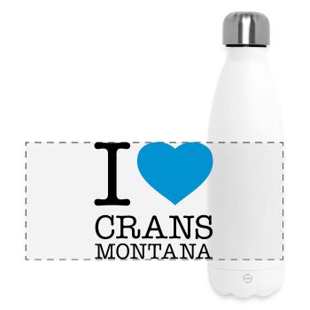 I LOVE CRANS-MONTANA - Panorama Isolierflasche 500 ml - Weiß - Vorne