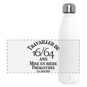retraite, réforme des retraites - Gourde isotherme panoramique 500 ml - blanc - Devant