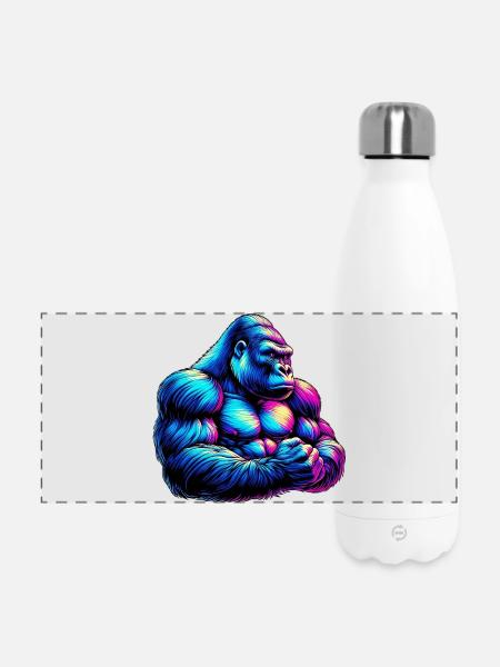 Gorilla - Panorama Isolierflasche 500 ml - Weiß