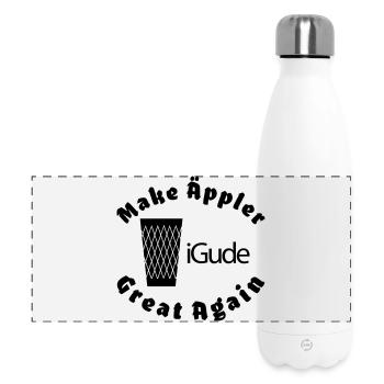 iGude Geripptes Great Again - Panorama Isolierflasche 500 ml - Weiß - Vorne