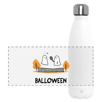 Ghost Tennis Game BALLOWEEN Halloween Ghost - Panoramic Thermal Bottle 500 ml - white - Front