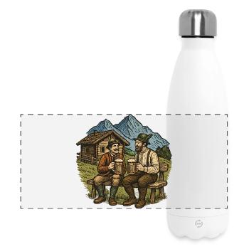 Bayerische Bierfreunde Alpenblick - Panorama Isolierflasche 500 ml - Weiß - Vorne