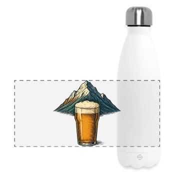 Bergbier Berglandschaft - Panorama Isolierflasche 500 ml - Weiß - Vorne