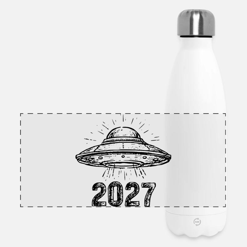 Spaceship black - Panoramic Thermal Bottle 500 ml - white