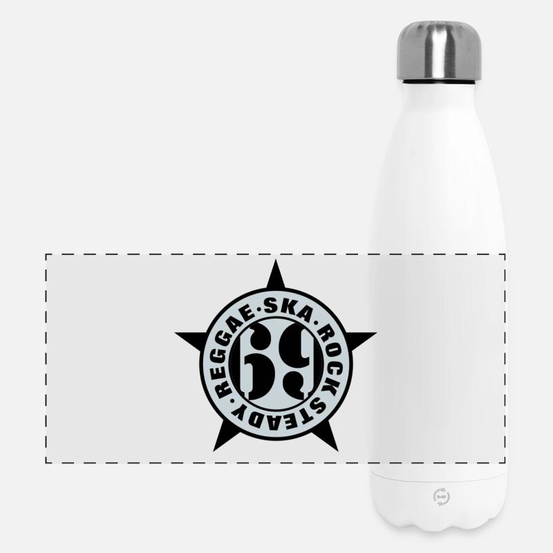 Ska, rock steady, reggae 69 - Panoramisk termosflaske 500 ml - hvit
