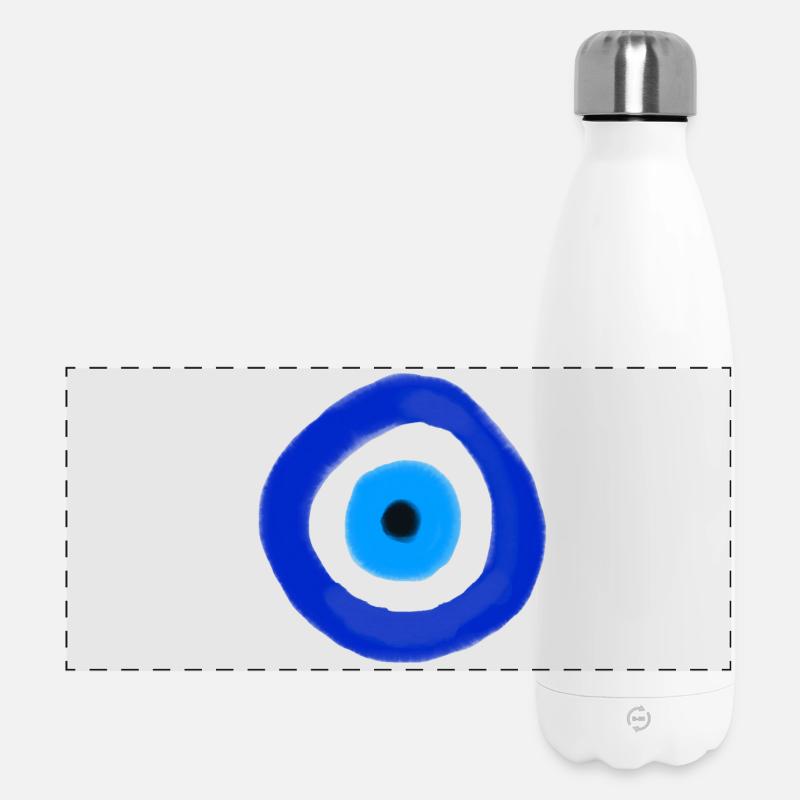 Blue Orbit Eye Abstract - Panorama Isolierflasche 500 ml - Weiß