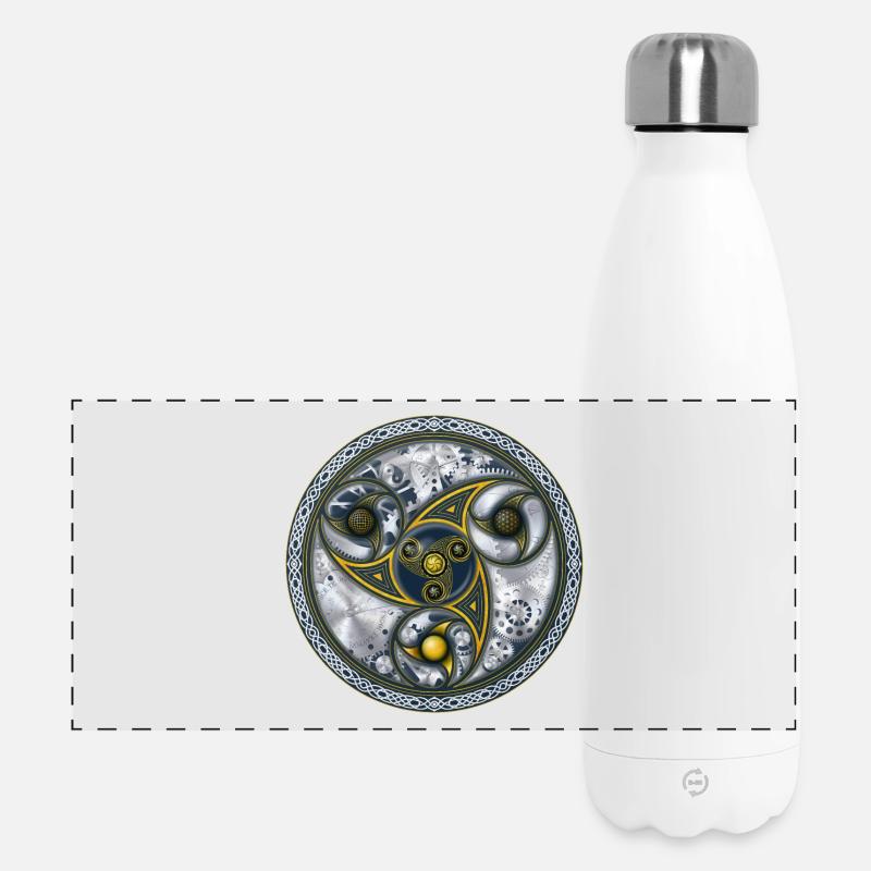 Bewusstseinsreisemaschine, Heilige Geometrie - Panorama Isolierflasche 500 ml - Weiß