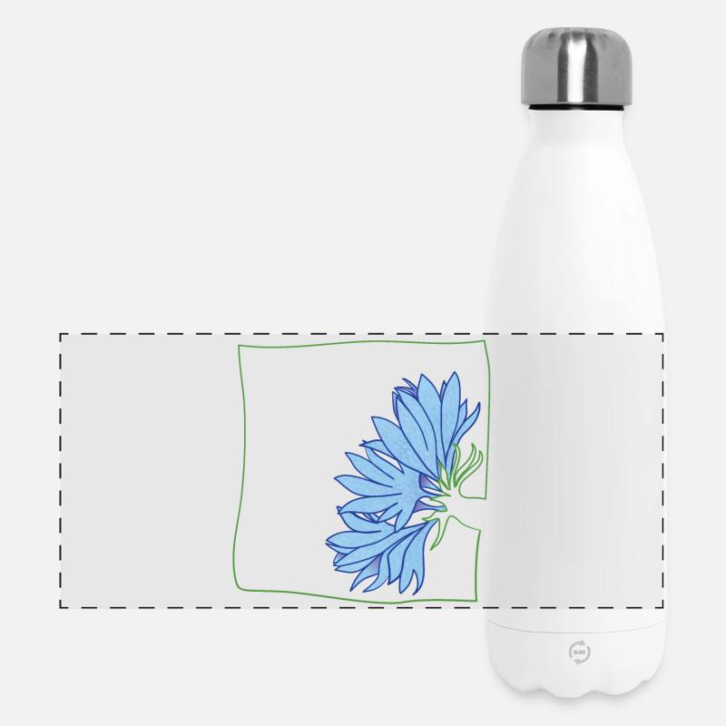 Cornflower minimalist - Panoramic Thermal Bottle 500 ml - white