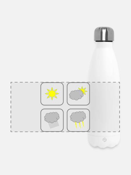 Wetter Weather - Panorama Isolierflasche 500 ml - Weiß