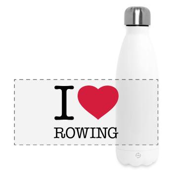 I LOVE ROWING Rudern - Panorama Isolierflasche 500 ml - Weiß - Vorne