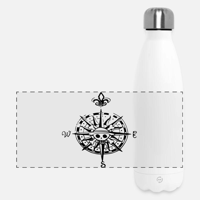 boussole op compas - Gourde isotherme panoramique 500 ml - blanc