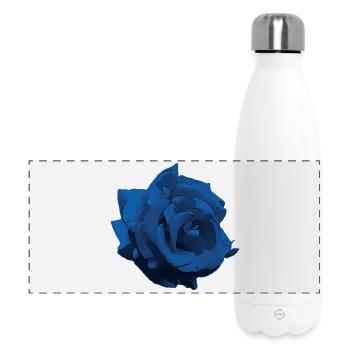 Fleur - Rose bleu - Gourde isotherme panoramique 500 ml - blanc - Devant