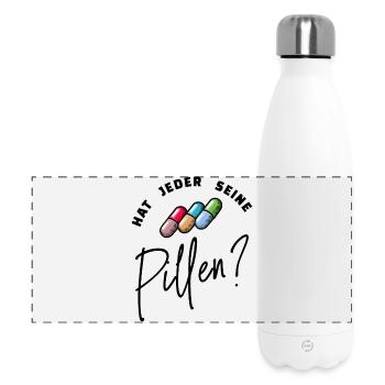 Lustig Spruch Pillen Medikamente Krankenpfleger - Panorama Isolierflasche 500 ml - Weiß - Vorne