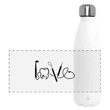Dentiste amour dentiste percer les dents cadeau - Gourde isotherme panoramique 500 ml - blanc - Devant