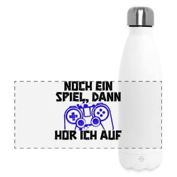 Controller Spieler Zocker Games Spieler Nerd - Panorama Isolierflasche 500 ml - Weiß - Vorne
