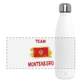 Team Montenegro Flaggen Design / Geschenkidee - Panorama Isolierflasche 500 ml - Weiß - Vorne