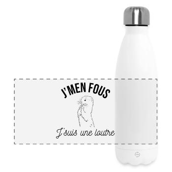 J'men fous j'suis une loutre - Gourde isotherme panoramique 500 ml - blanc - Devant