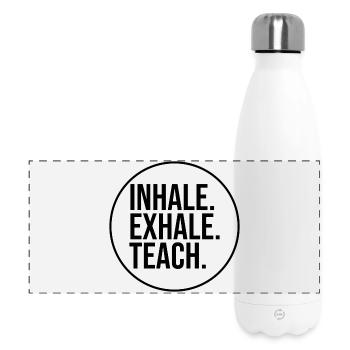 Inhale. Exhale. Teach. (black) - Panoramic Thermal Bottle 500 ml - white - Front