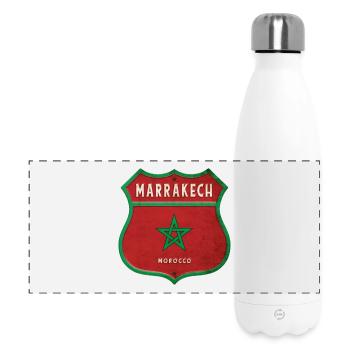 Marrakech Morocco Coat of Arms Flags Design - Panoramic Thermal Bottle 500 ml - white - Front