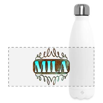 Name Day Gifts for Mila - Daughter - Panoramic Thermal Bottle 500 ml - white - Front
