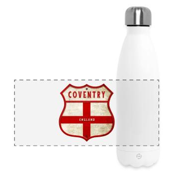 Coventry England Wappen - Panorama Isolierflasche 500 ml - Weiß - Vorne