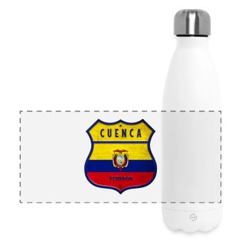 Cuenca Ecuador Wappen Flaggen Design - Panorama Isolierflasche 500 ml - Weiß - Vorne