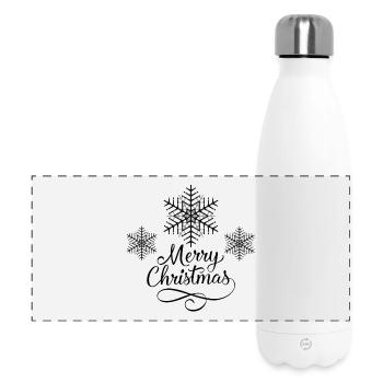 snowflake Merry Christmas - Panoramic Thermal Bottle 500 ml - white - Front