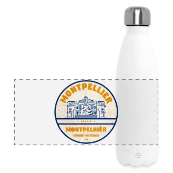 Montpellier Occitanie Vintage Badge - Panorama Isolierflasche 500 ml - Weiß - Vorne
